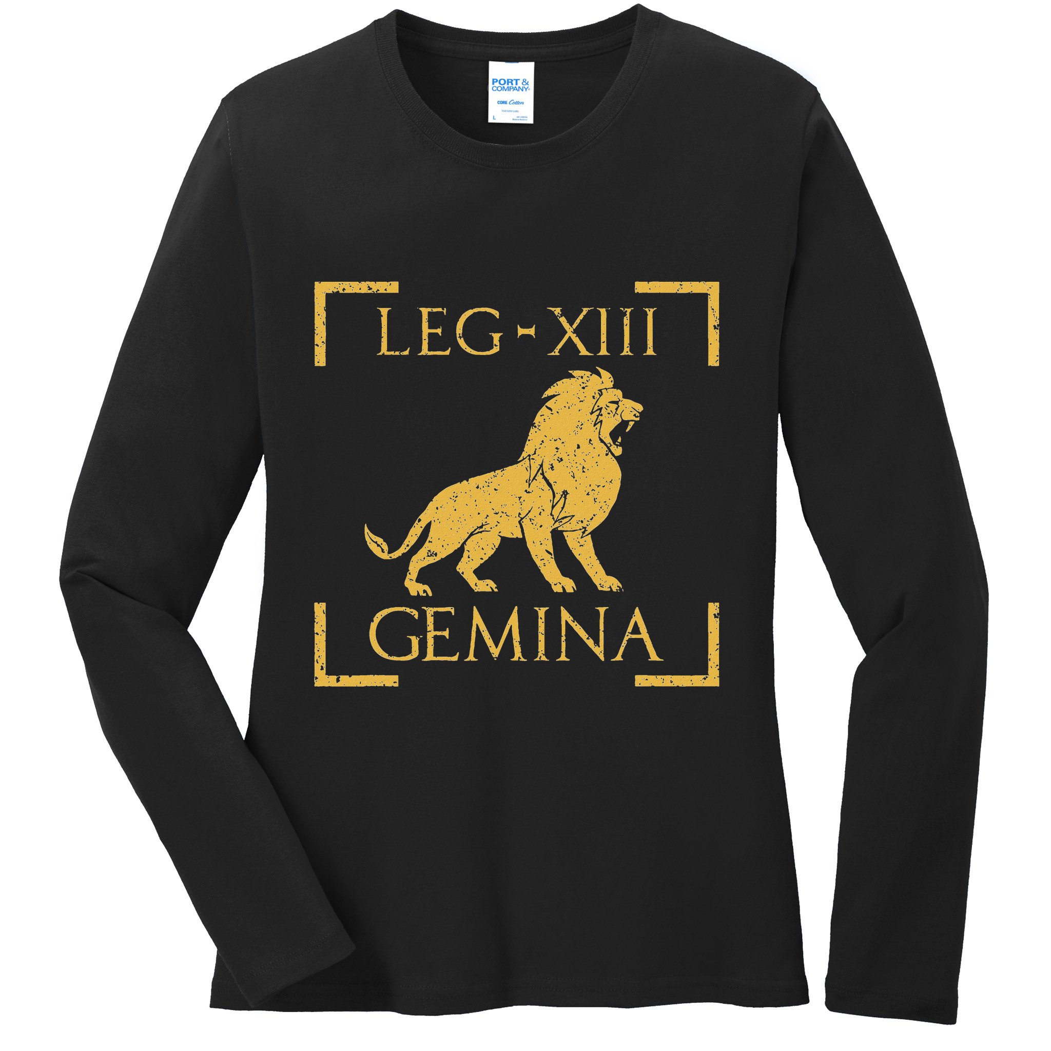 Legio Xiii Gemina Lion Emblem Roman Ladies Long Sleeve Shirt