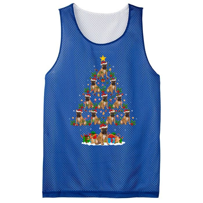 Lighting Xmas Holiday Santa Bulldog Christmas Tree Gift Mesh Reversible Basketball Jersey Tank