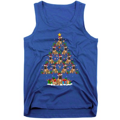 Lighting Xmas Holiday Santa Bulldog Christmas Tree Gift Tank Top