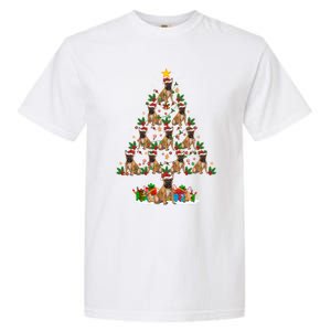 Lighting Xmas Holiday Santa Bulldog Christmas Tree Gift Garment-Dyed Heavyweight T-Shirt