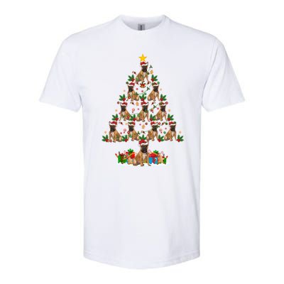 Lighting Xmas Holiday Santa Bulldog Christmas Tree Gift Softstyle CVC T-Shirt