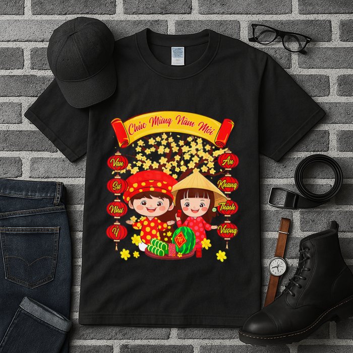 Li Xi Me Please Xuan At Ty Happy Tet Chuc Mung Nam Moi 2025 Tall T-Shirt
