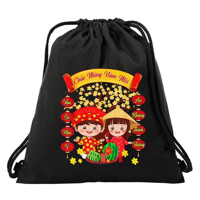 Li Xi Me Please Xuan At Ty Happy Tet Chuc Mung Nam Moi 2025 Drawstring Bag