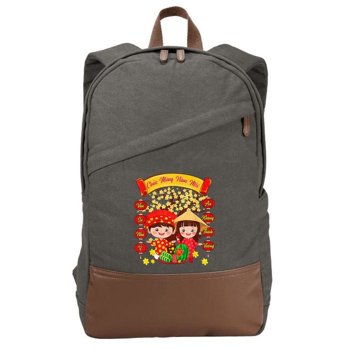 Li Xi Me Please Xuan At Ty Happy Tet Chuc Mung Nam Moi 2025 Cotton Canvas Backpack