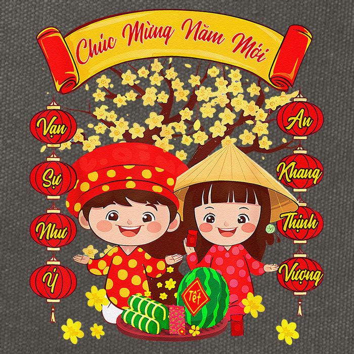 Li Xi Me Please Xuan At Ty Happy Tet Chuc Mung Nam Moi 2025 Cotton Canvas Backpack