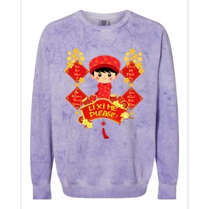 Li Xi Me Please Vietnamese Red Cute Ao Dai Flowers Great Gift Colorblast Crewneck Sweatshirt