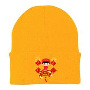 Li Xi Me Please Vietnamese Red Cute Ao Dai Flowers Great Gift Knit Cap Winter Beanie