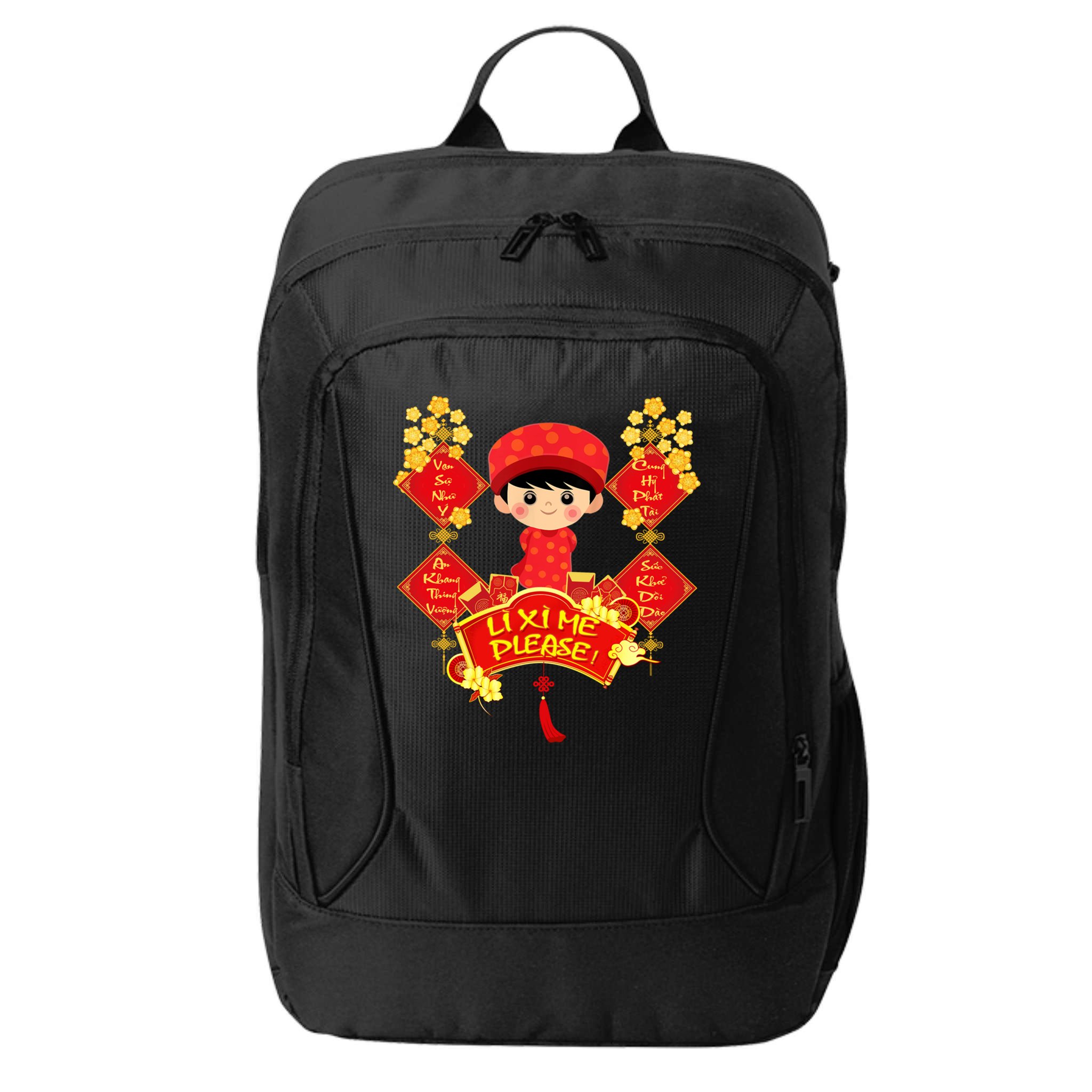 Li Xi Me Please Vietnamese Red Cute Ao Dai Flowers Great Gift City Backpack