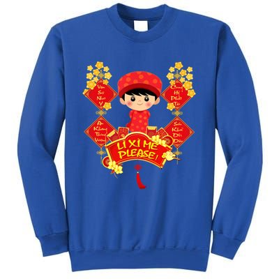 Li Xi Me Please Vietnamese Red Cute Ao Dai Flowers Great Gift Sweatshirt