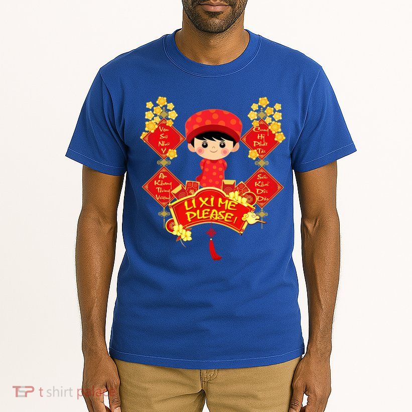 Li Xi Me Please Vietnamese Red Cute Ao Dai Flowers Great Gift Tall T-Shirt