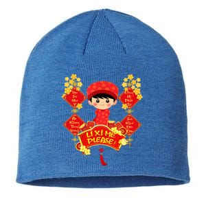 Li Xi Me Please Vietnamese Red Cute Ao Dai Flowers Great Gift Sustainable Beanie