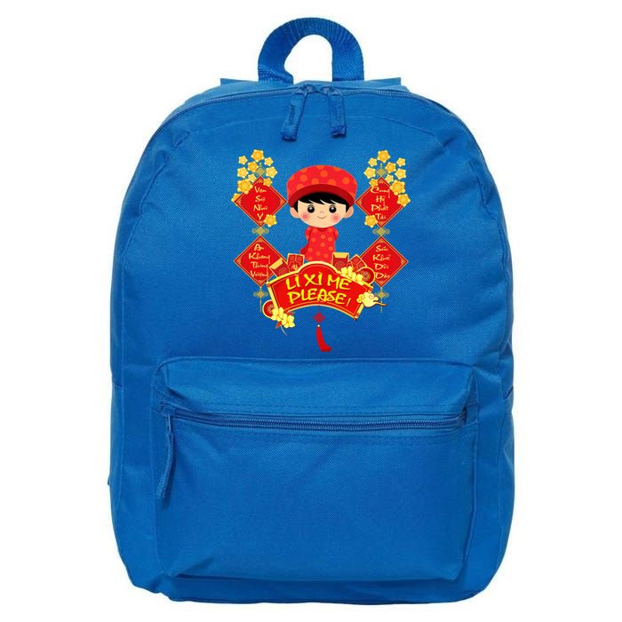 Li Xi Me Please Vietnamese Red Cute Ao Dai Flowers Great Gift 16 in Basic Backpack