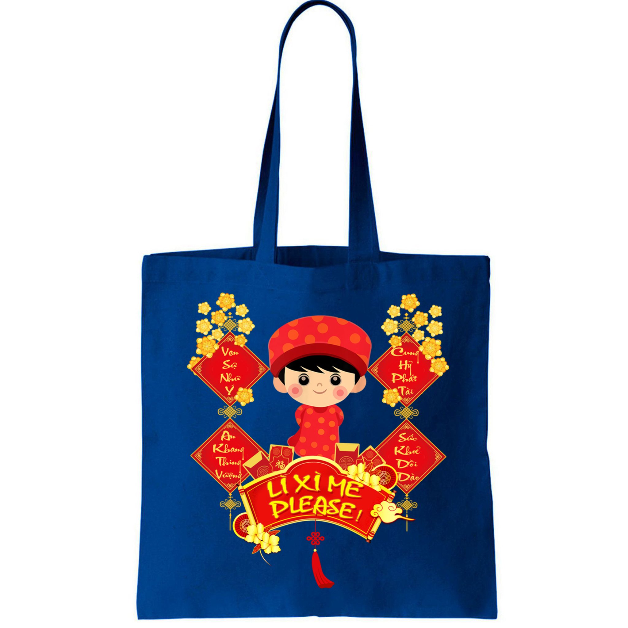 Li Xi Me Please Vietnamese Red Cute Ao Dai Flowers Great Gift Bag