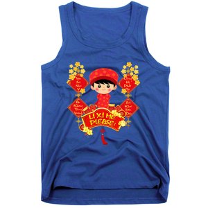 Li Xi Me Please Vietnamese Red Cute Ao Dai Flowers Great Gift Tank Top