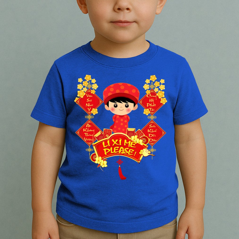 Li Xi Me Please Vietnamese Red Cute Ao Dai Flowers Great Gift Toddler T-Shirt