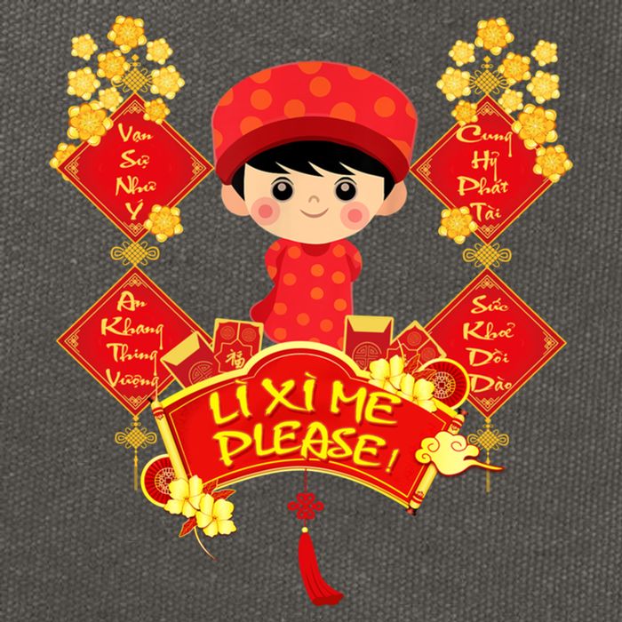 Li Xi Me Please Vietnamese Red Cute Ao Dai Flowers Great Gift Cotton Canvas Backpack