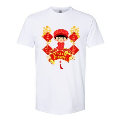 Li Xi Me Please Vietnamese Red Cute Ao Dai Flowers Great Gift Softstyle® CVC T-Shirt