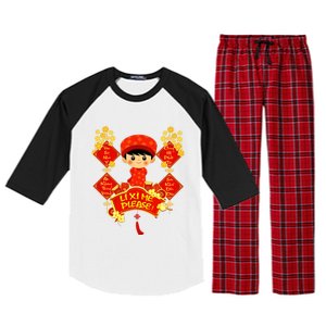 Li Xi Me Please Vietnamese Red Cute Ao Dai Boy Flowers Gift Raglan Sleeve Pajama Set