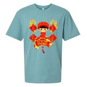 Li Xi Me Please Vietnamese Red Cute Ao Dai Boy Flowers Gift Sueded Cloud Jersey T-Shirt