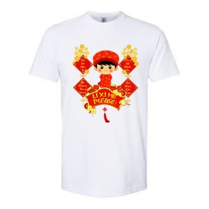 Li Xi Me Please Vietnamese Red Cute Ao Dai Boy Flowers Gift Softstyle CVC T-Shirt