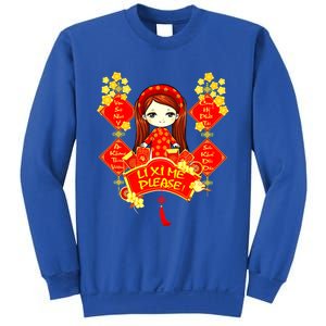 Li Xi Me Please Vietnamese Red Cute Ao Dai Girl Flowers Meaningful Gift Sweatshirt