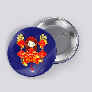 Li Xi Me Please Vietnamese Red Cute Ao Dai Girl Flowers Meaningful Gift Button