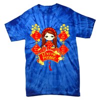 Li Xi Me Please Vietnamese Red Cute Ao Dai Girl Flowers Meaningful Gift Tie-Dye T-Shirt