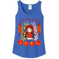 Li Xi Me Please Vietnamese Red Cute Ao Dai Girl Flowers Cool Gift Ladies Essential Tank