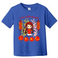 Li Xi Me Please Vietnamese Red Cute Ao Dai Girl Flowers Cool Gift Toddler T-Shirt