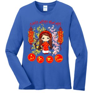 Li Xi Me Please Vietnamese Red Cute Ao Dai Girl Flowers Cool Gift Ladies Long Sleeve Shirt