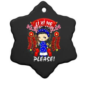 Li Xi Me Please Vietnamese Tet Cute Ao Dai Boy Flowers Cute Gift Ceramic Star Ornament