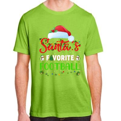 Lighting Xmas SantaS Favorite Football Christmas Gift Adult ChromaSoft Performance T-Shirt