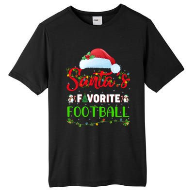 Lighting Xmas SantaS Favorite Football Christmas Gift Tall Fusion ChromaSoft Performance T-Shirt