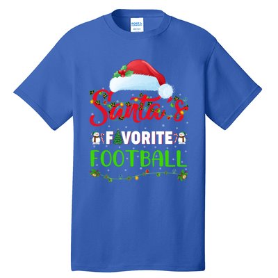 Lighting Xmas SantaS Favorite Football Christmas Gift Tall T-Shirt