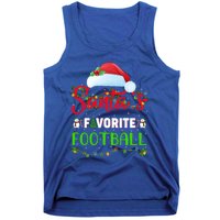 Lighting Xmas SantaS Favorite Football Christmas Gift Tank Top