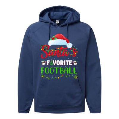 Lighting Xmas SantaS Favorite Football Christmas Gift Performance Fleece Hoodie