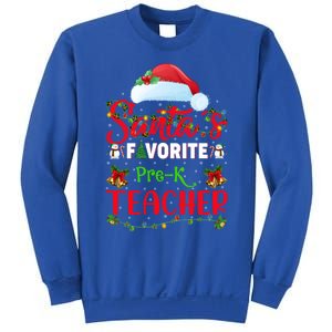 Lighting Xmas SantaS Favorite Prek Teacher Christmas Gift Sweatshirt