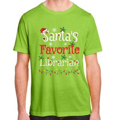 Librarian Xmas Santas Favorite Librarian Christmas Adult ChromaSoft Performance T-Shirt