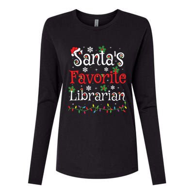 Librarian Xmas Santas Favorite Librarian Christmas Womens Cotton Relaxed Long Sleeve T-Shirt