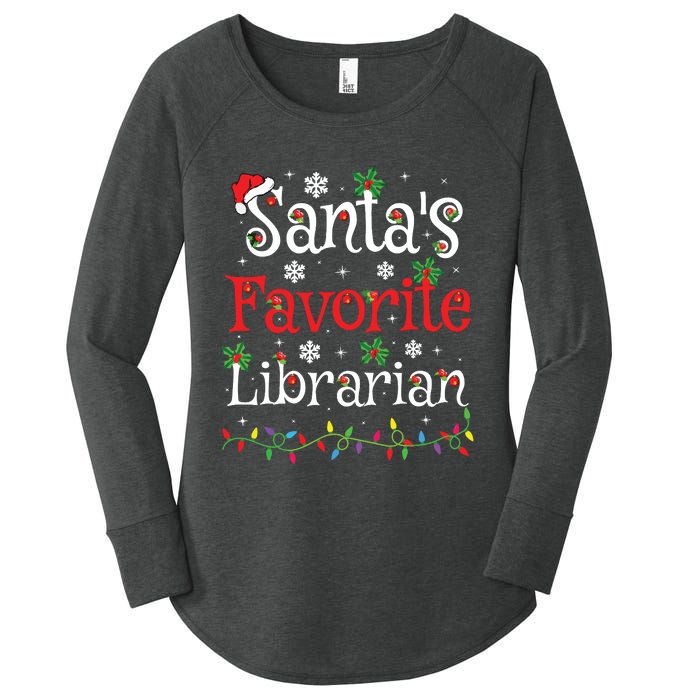 Librarian Xmas Santas Favorite Librarian Christmas Women's Perfect Tri Tunic Long Sleeve Shirt