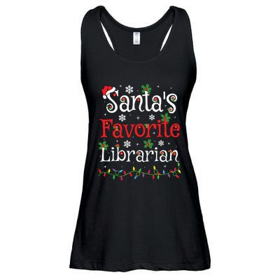 Librarian Xmas Santas Favorite Librarian Christmas Ladies Essential Flowy Tank