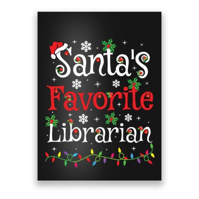 Librarian Xmas Santas Favorite Librarian Christmas Poster