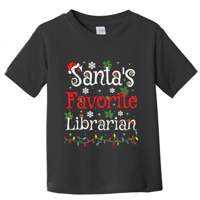 Librarian Xmas Santas Favorite Librarian Christmas Toddler T-Shirt