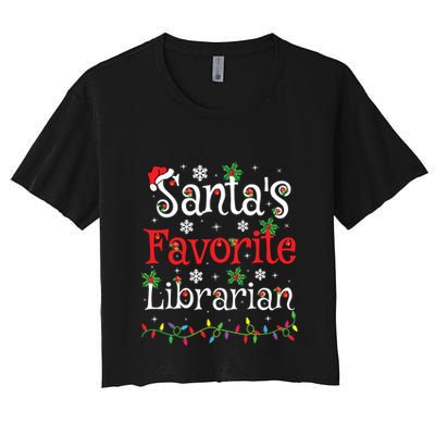 Librarian Xmas Santas Favorite Librarian Christmas Crop Top