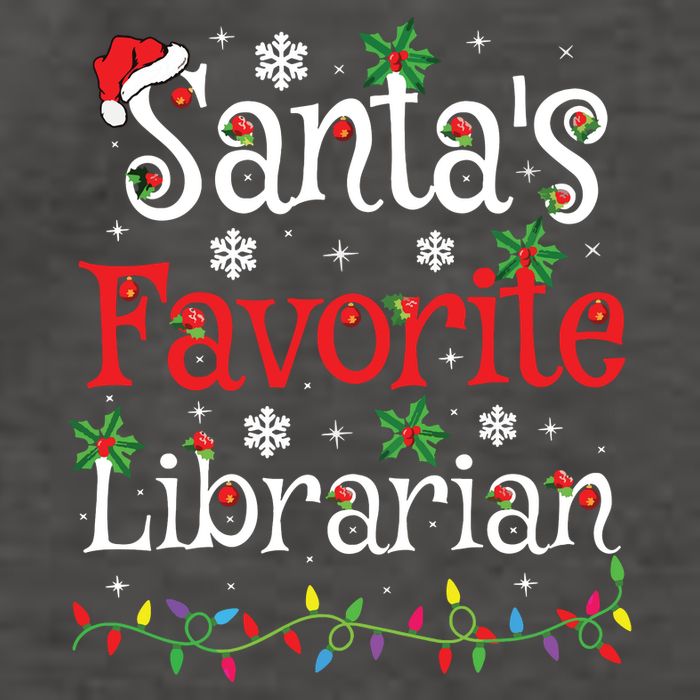 Librarian Xmas Santas Favorite Librarian Christmas Vector Backpack