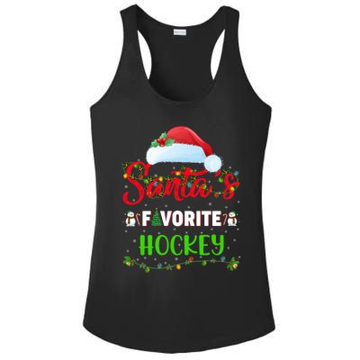 Lighting Xmas SantaS Favorite Hockey Christmas Meaningful Gift Ladies PosiCharge Competitor Racerback Tank