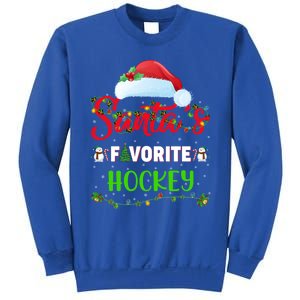 Lighting Xmas SantaS Favorite Hockey Christmas Meaningful Gift Sweatshirt