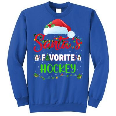 Lighting Xmas SantaS Favorite Hockey Christmas Meaningful Gift Sweatshirt