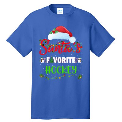 Lighting Xmas SantaS Favorite Hockey Christmas Meaningful Gift Tall T-Shirt