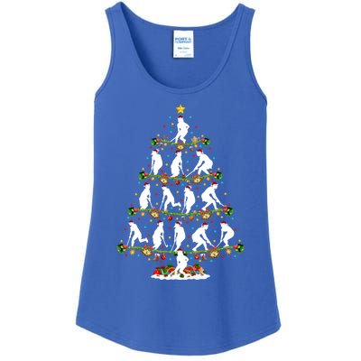 Lights Xmas Santa Field Hockey Player Christmas Tree Gift Ladies Essential Tank